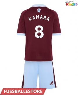 Günstige Aston Villa Boubacar Kamara #8 Heimtrikotsatz Kinder 2026-27 Kurzarm (+ Kurze Hosen)